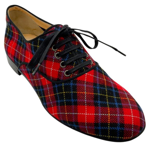 Christian Louboutin Shoes - Christian Louboutin Red Tartan Fred Oxfords